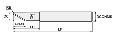 エポックHDコーティング ディープラジアスエンドミル D-EPDR 外形図-2