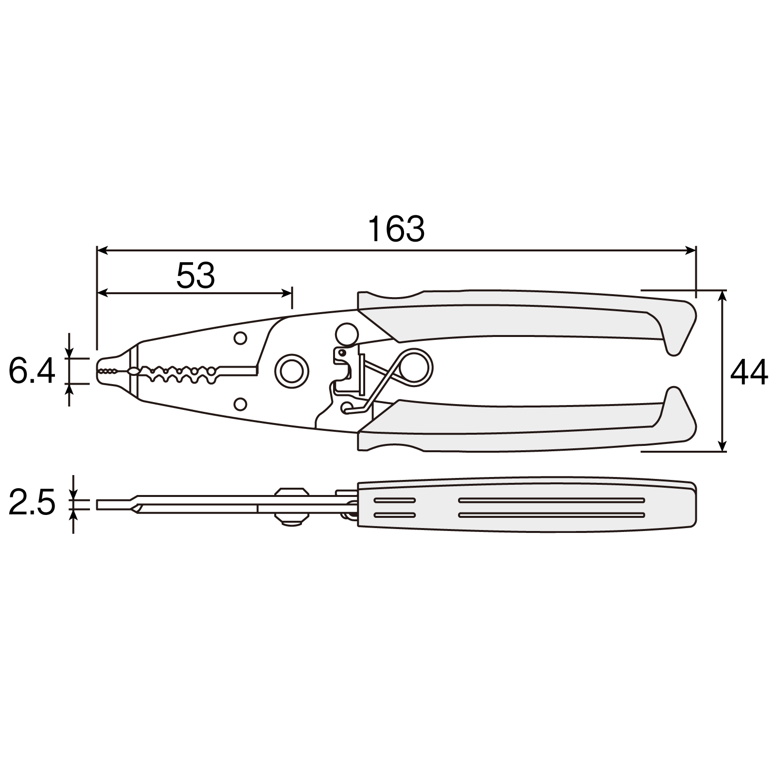 ワイヤーストリッパー P-968 外形図01