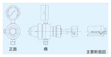 KSランラン 酸素用安全調整器外形図