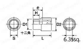 ソケット（12角タイプ） 外形図01