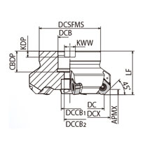 切込み角45°新汎用カッタMB45 フェースミル 外形図-1