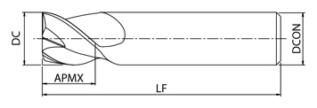 AE-VTSS　超硬防振型エンドミル 　自動旋盤対応型 外形図-2