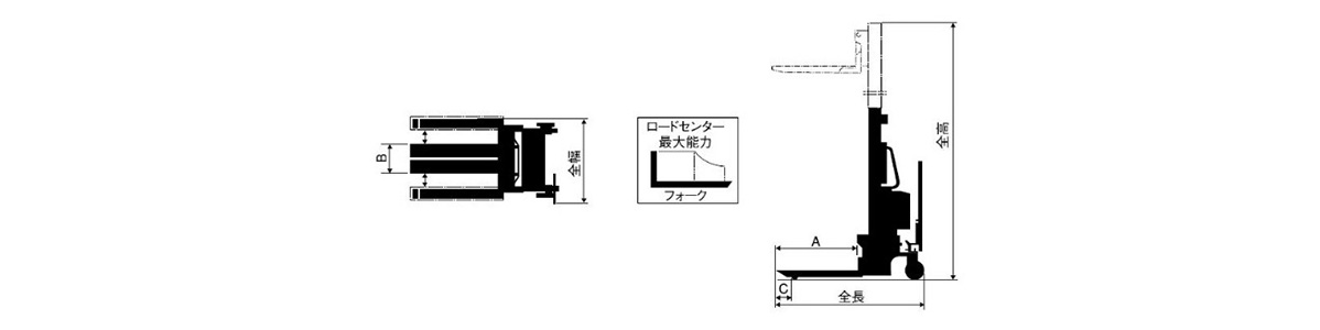 電動昇降タイプ 寸法図