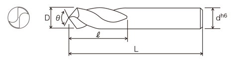 ポイントセットドリル 超硬 C-NC-PSD 外形図