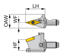 高圧クーラント対応スクリューオン式ヘッド QC10-JSVVXR09-CHP 外形図