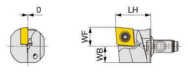 高圧クーラント対応スクリューオン式ヘッド QR12-SCLCL-CHP 外形図