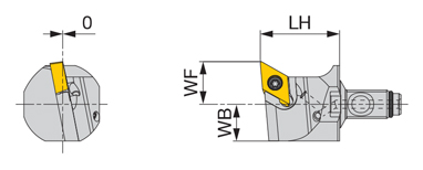 高圧クーラント対応スクリューオン式ヘッド QR12-SDLXL-CHP 外形図