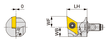 高圧クーラント対応スクリューオン式ヘッド QR12-SDUCL-CHP 外形図