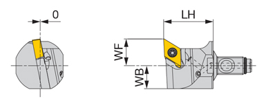 高圧クーラント対応スクリューオン式ヘッド QR12-SDUXL-CHP 外形図