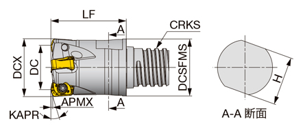 高送り加工用カッタ HXN02R 外形図