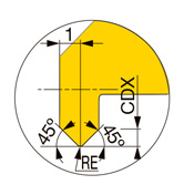 内径・45°面取り加工用超硬ソリッドバー JBCR 外形図-2