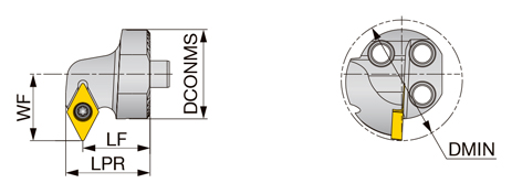 スクリューオン式交換式ボーリングヘッド S-SDXCR/L-H 外形図-2