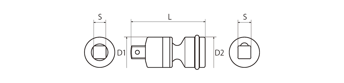 インパクト用ユニバーサルジョイント　(差込角25.4mm):関連画像