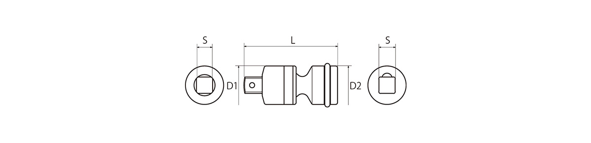 インパクト用ユニバーサルジョイント　(差込角9.5mm):関連画像