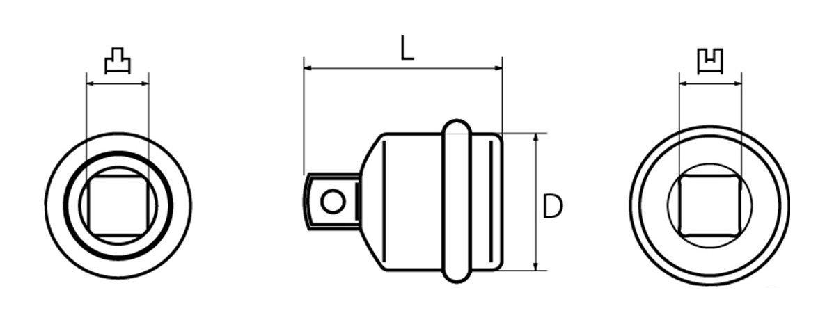 インパクト用ソケットアダプター　(差込角19.0mm):関連画像