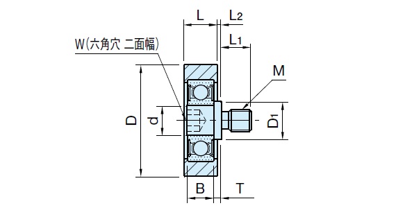 GRL-M-P-F-SUS（ボルト付き）の寸法図