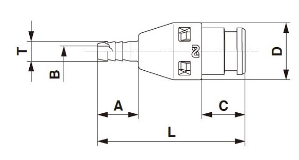 キューブカプラPH型の寸法図