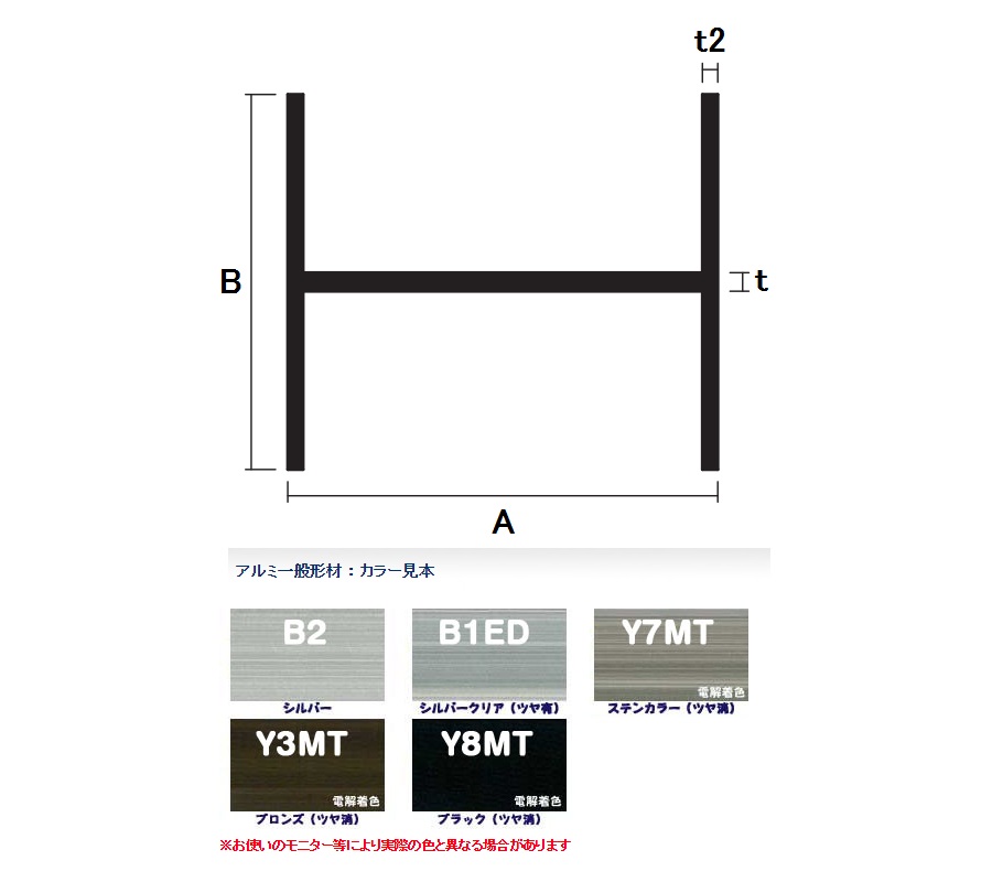 アルミH型バー:関連画像